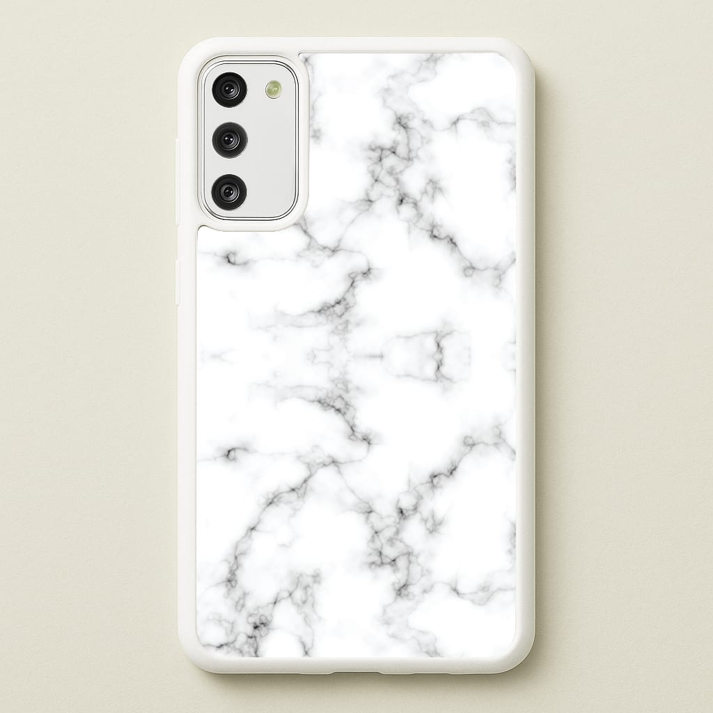 White Marbled - Marble Phone Case for Galaxy S20FE