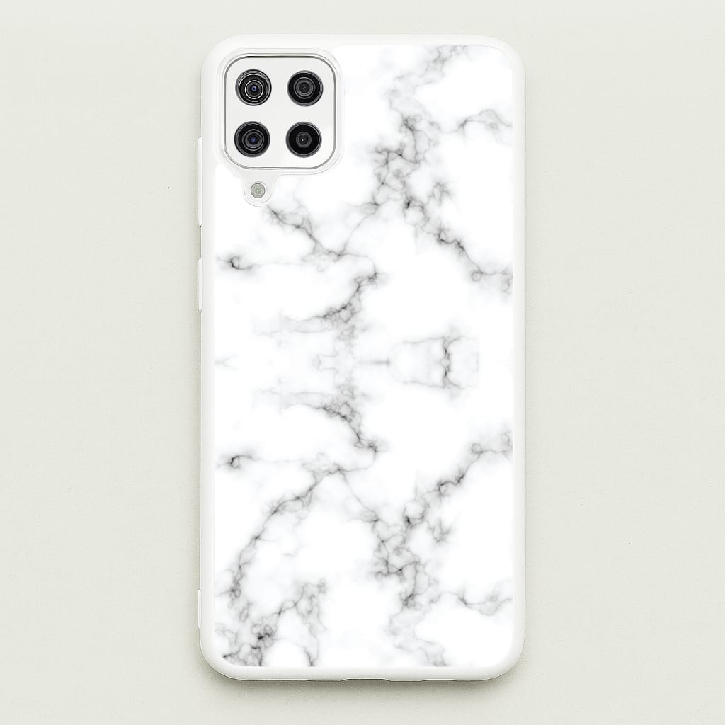 White Marbled - Marble Phone Case for Galaxy A12