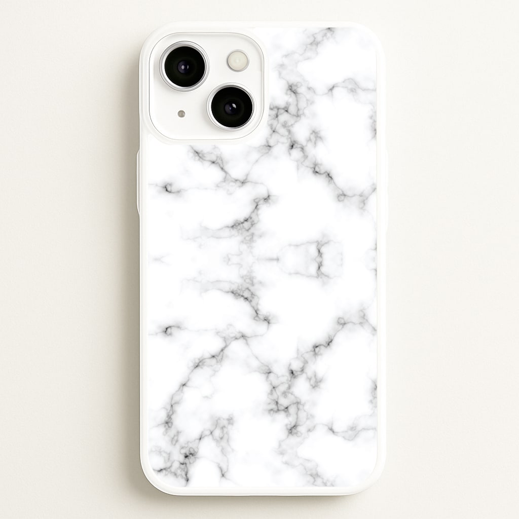 White Marbled - Marble Phone Case for iPhone 13 Mini