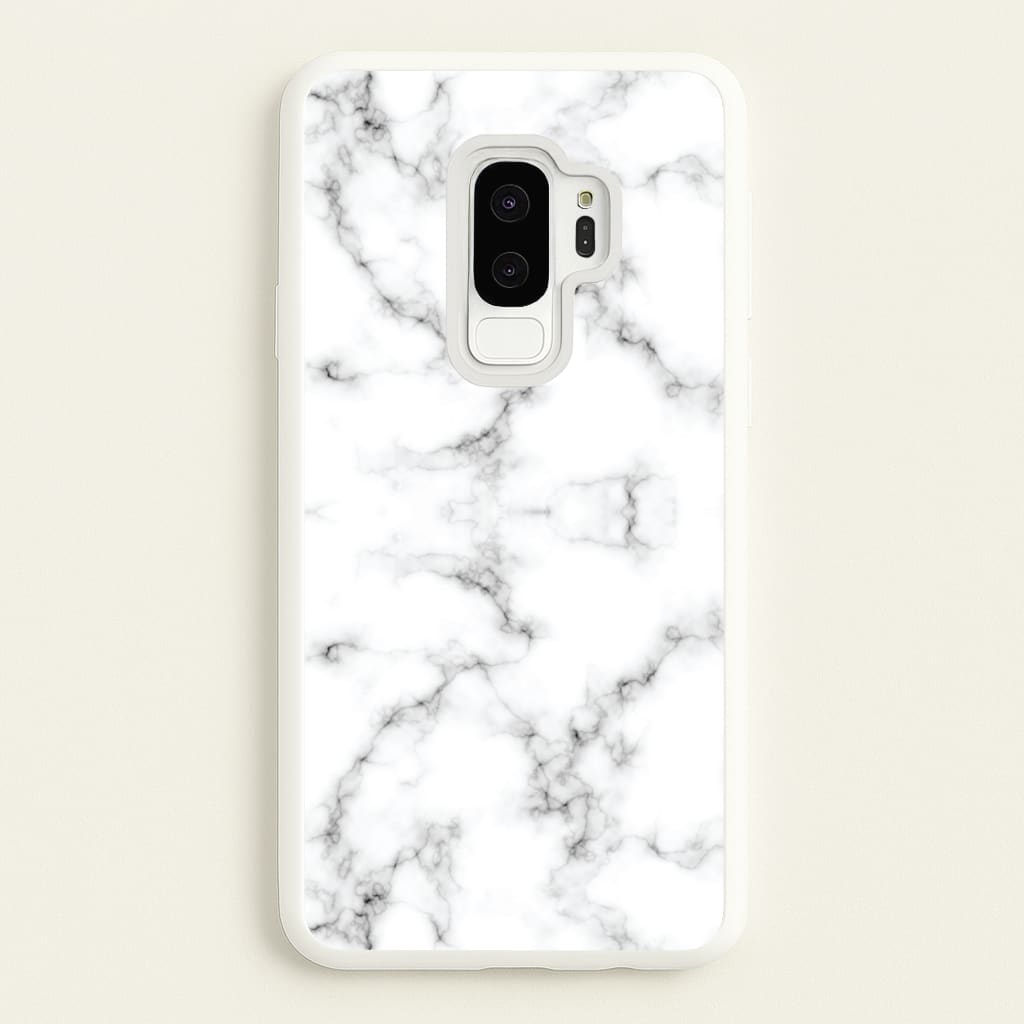 White Marbled - Marble Phone Case for Galaxy S9 Plus
