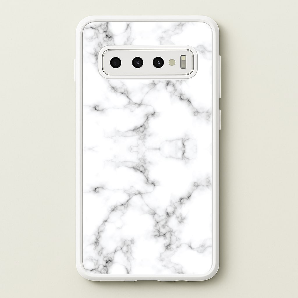 White Marbled - Marble Phone Case for Galaxy S10
