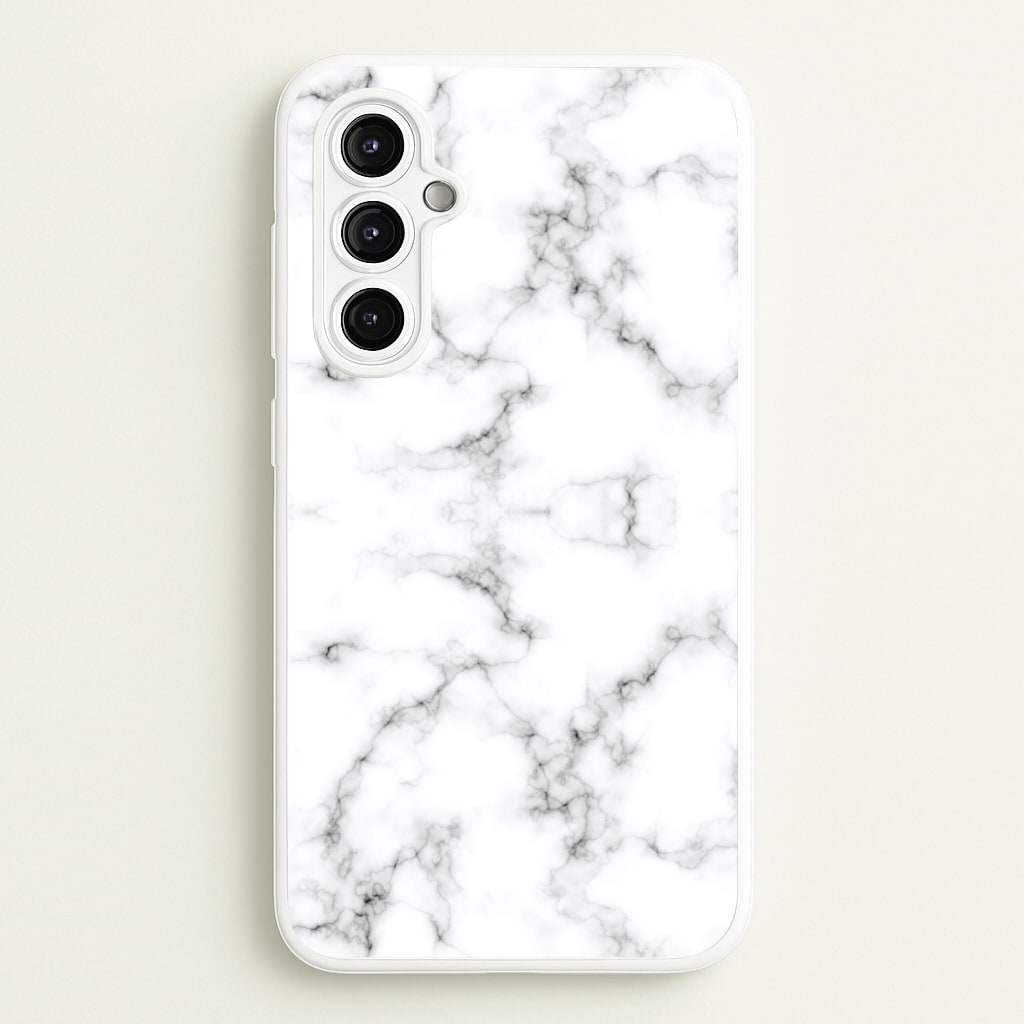 White Marbled - Marble Phone Case for Galaxy A14