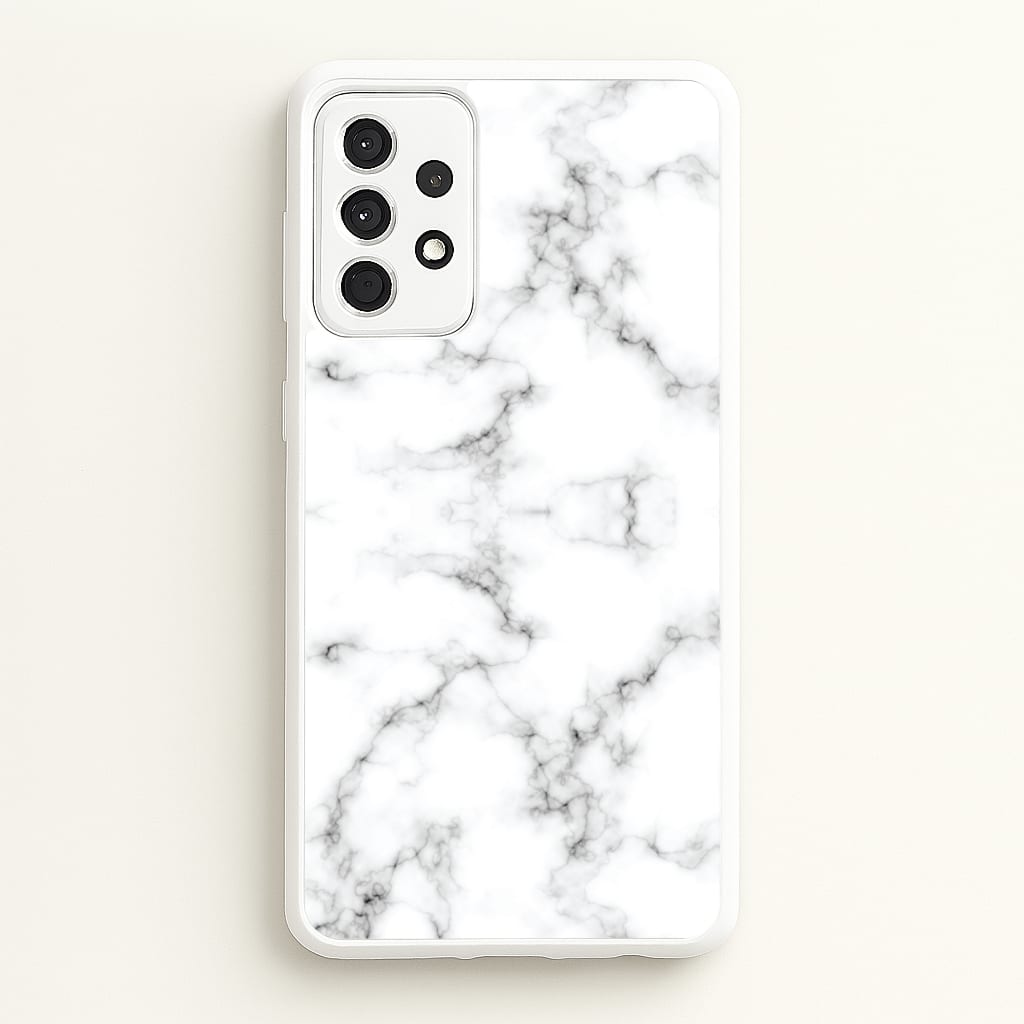 White Marbled - Marble Phone Case for Galaxy A52 / A52s