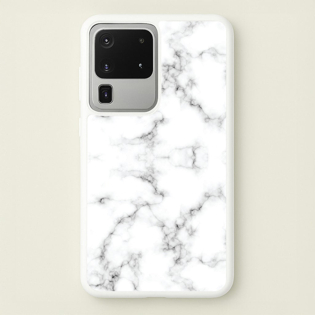 White Marbled - Marble Phone Case for Galaxy S20 Ultra