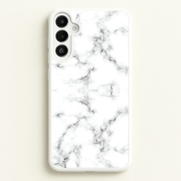 White Marbled - Marble Phone Case for Galaxy A34