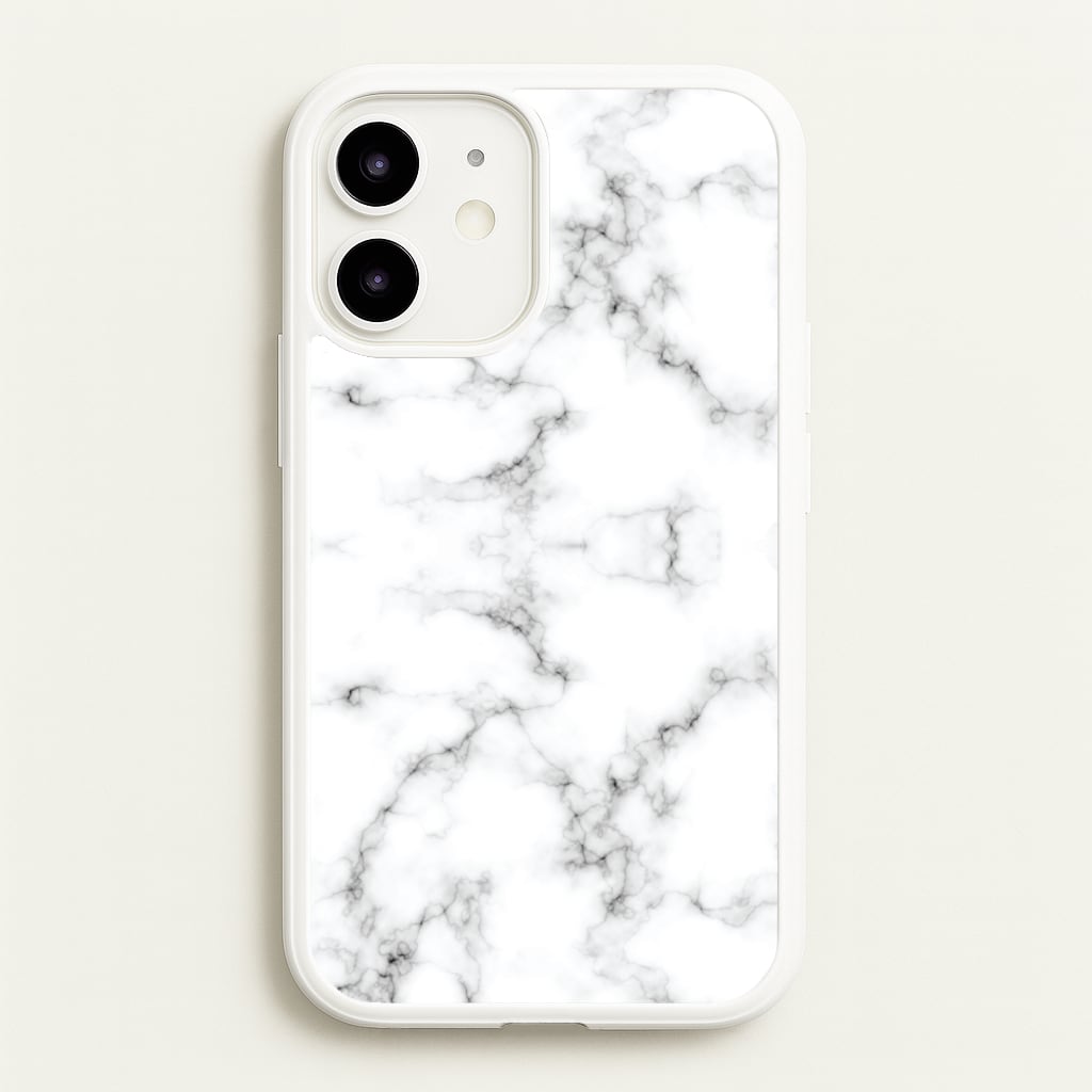 White Marbled - Marble Phone Case for iPhone 12 Mini