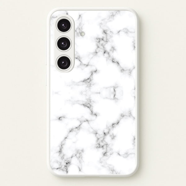 White Marbled - Marble Phone Case for Galaxy S25