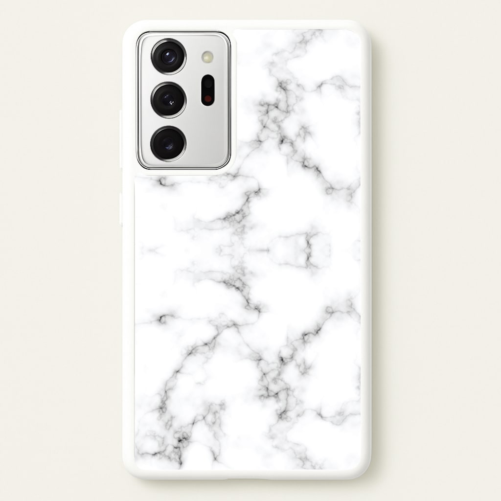 White Marbled - Marble Phone Case for Galaxy Note 20 Ultra
