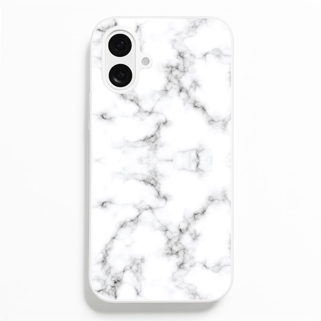 White Marbled Phone Case