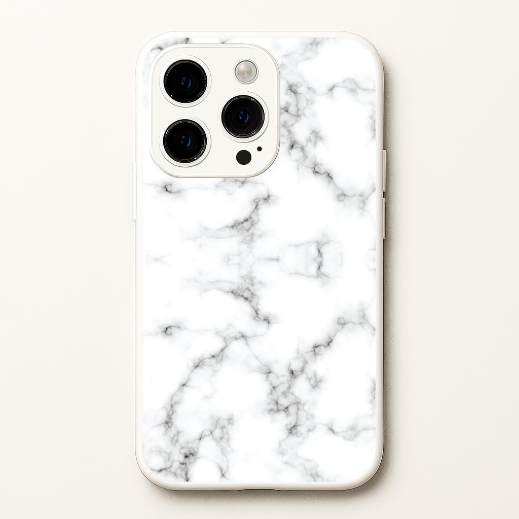White Marbled - Marble Phone Case for iPhone 14 Pro Max