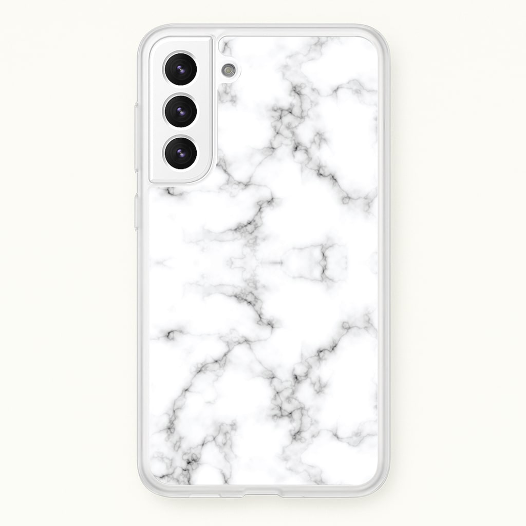 White Marbled - Marble Phone Case for Galaxy S22 Plus