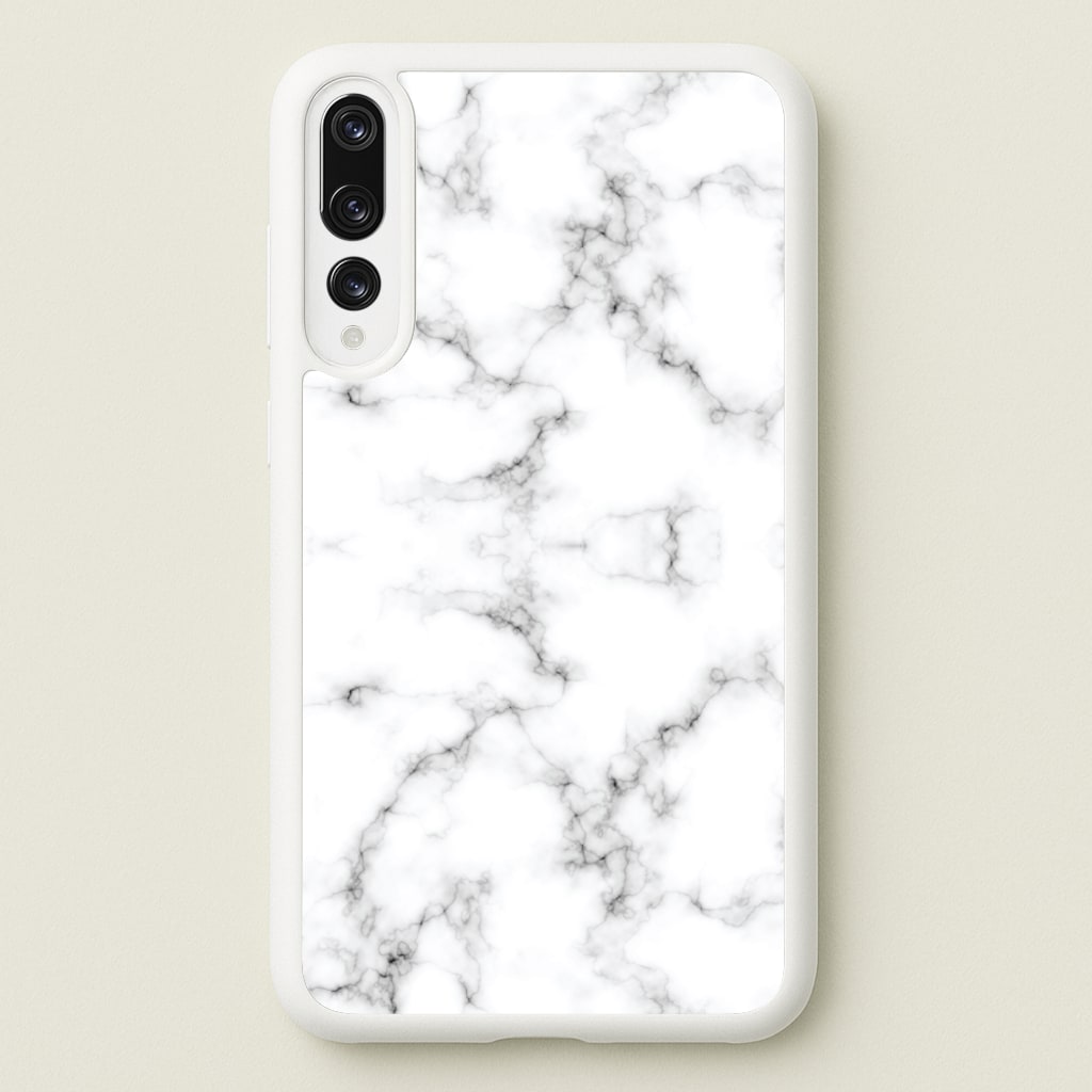 White Marbled - Marble Phone Case for Huawei P20 Pro