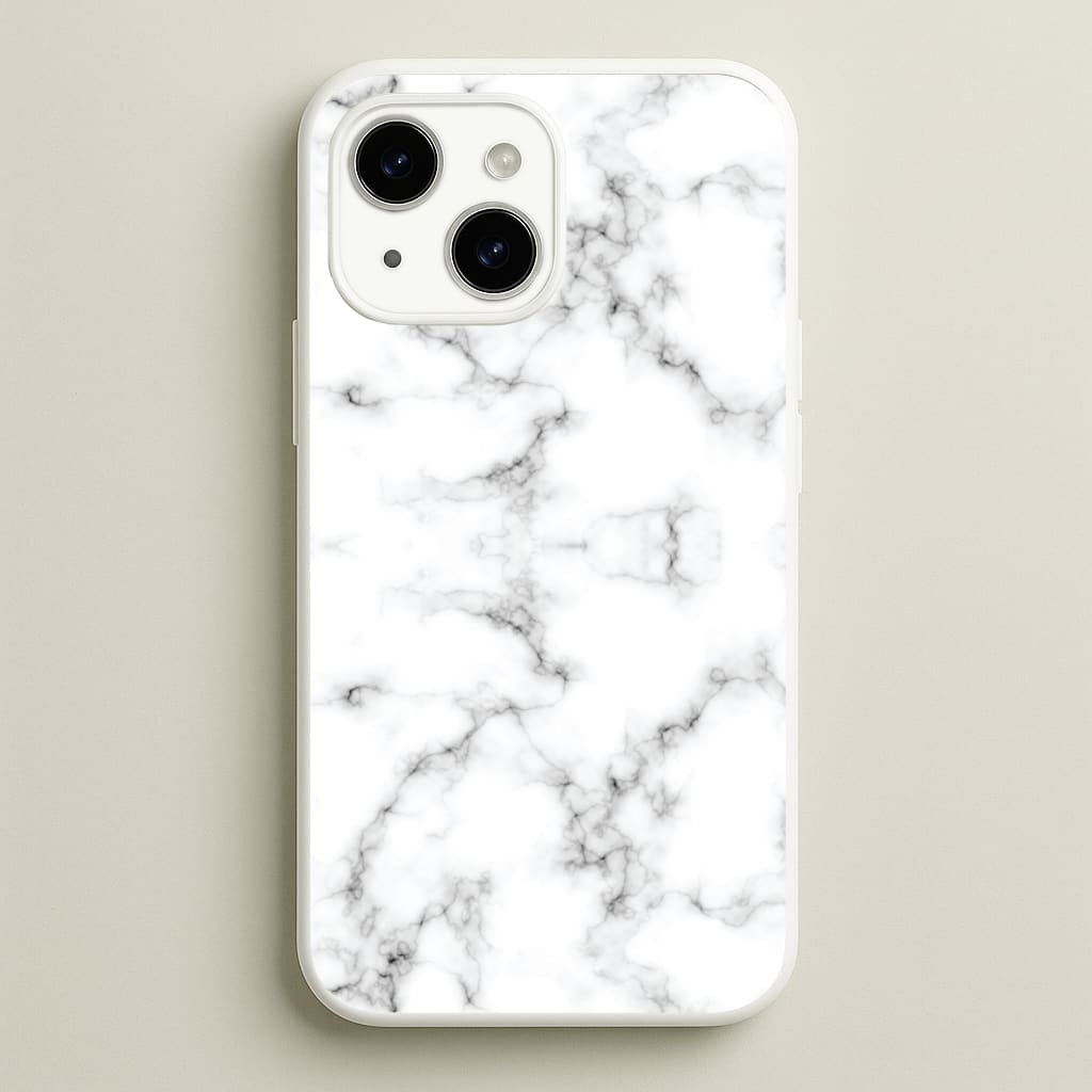 White Marbled - Marble Phone Case for iPhone 14 Plus