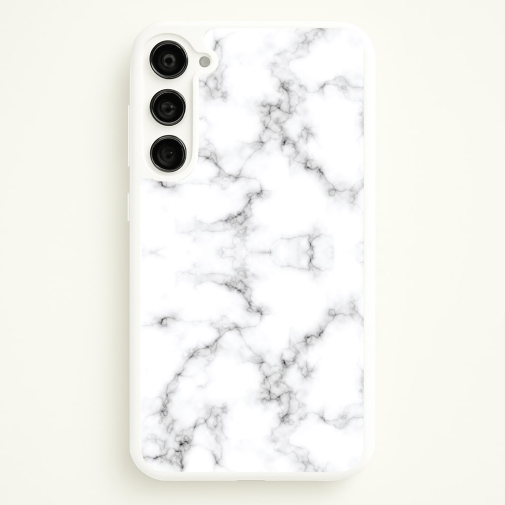 White Marbled - Marble Phone Case for Galaxy S23 Plus