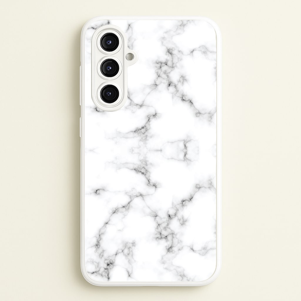 White Marbled - Marble Phone Case for Galaxy A16
