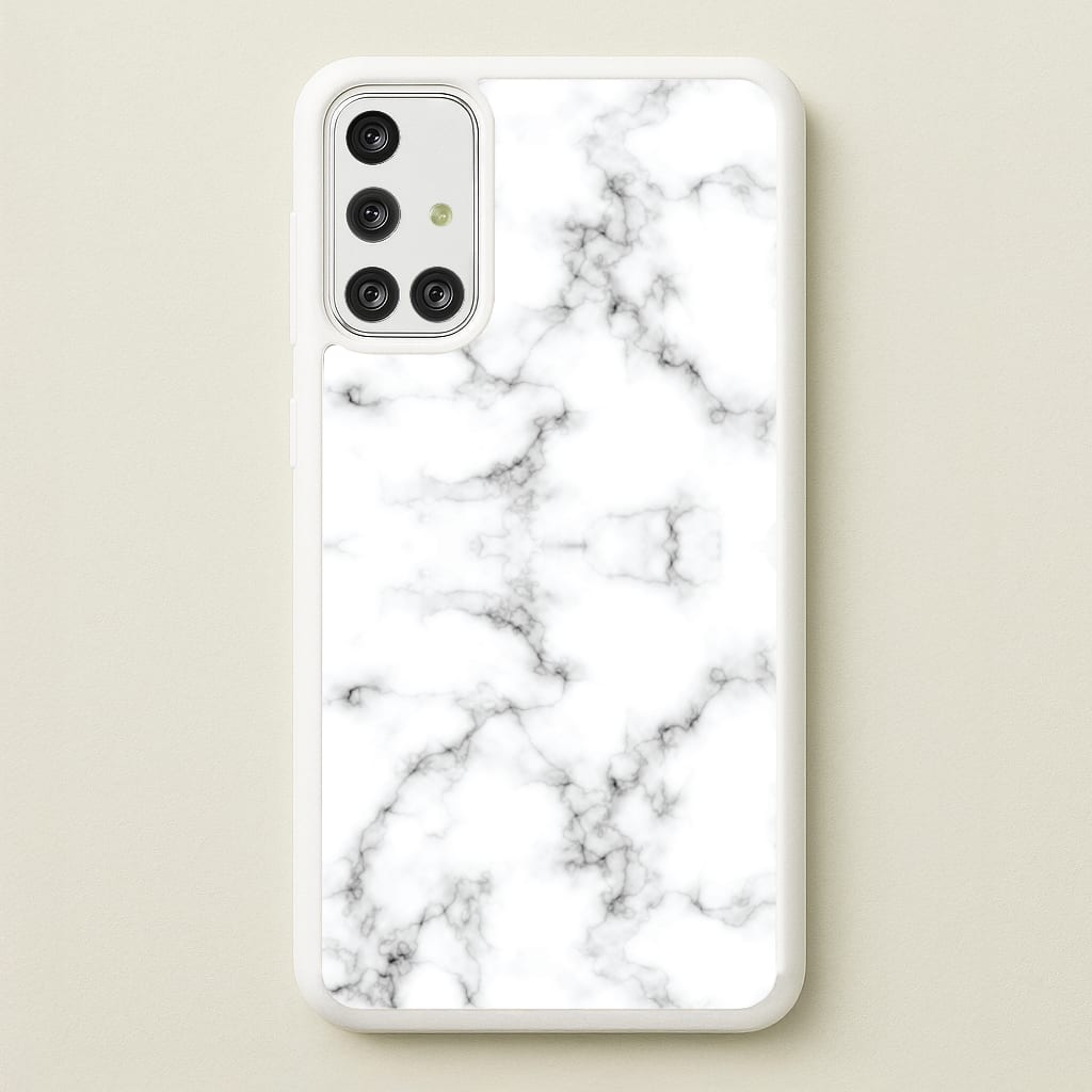 White Marbled - Marble Phone Case for Galaxy A71
