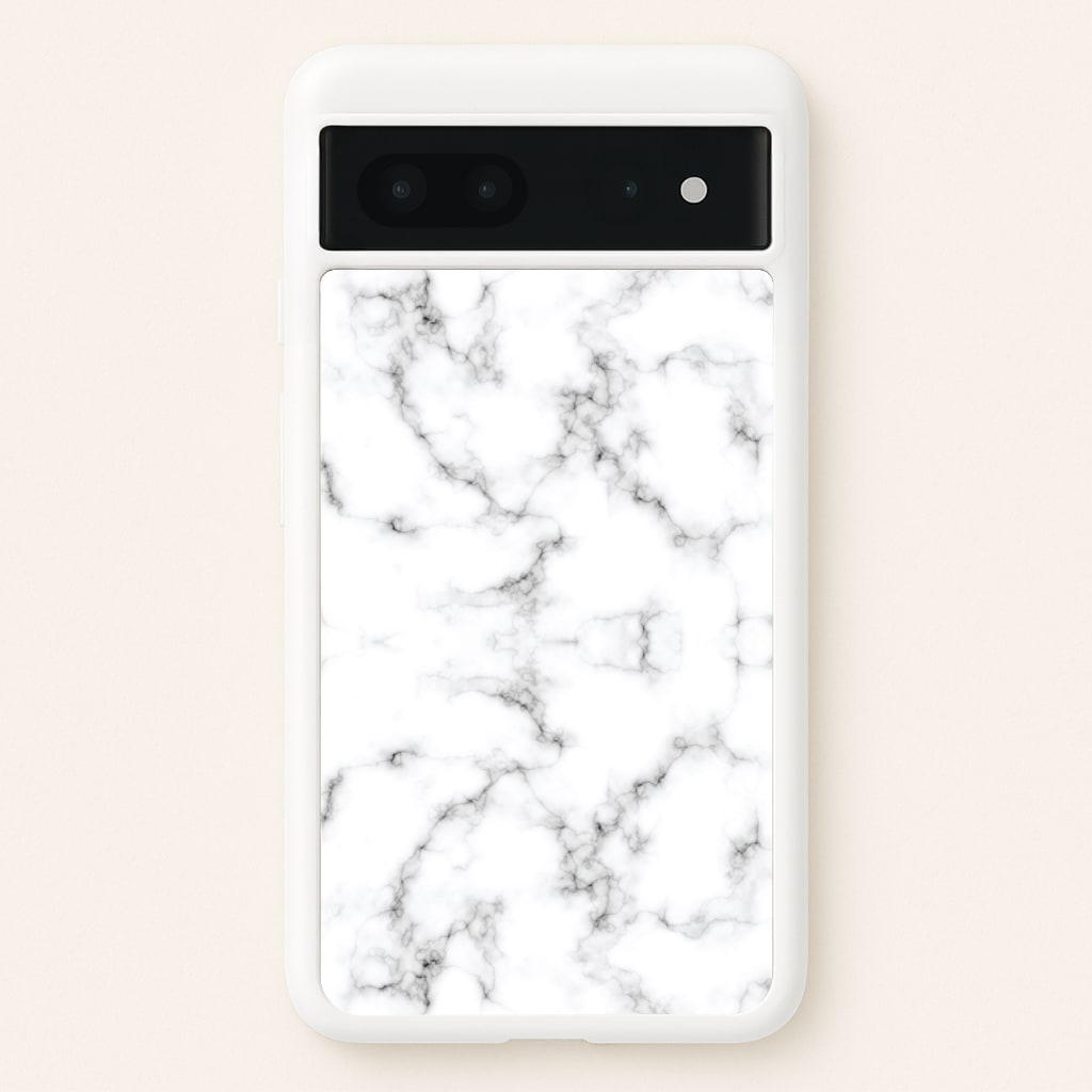 White Marbled - Marble Phone Case for Google Pixel 7
