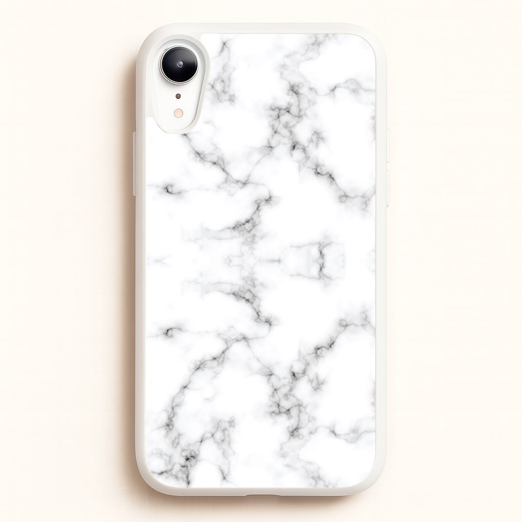 White Marbled - Marble Phone Case for iPhone XR