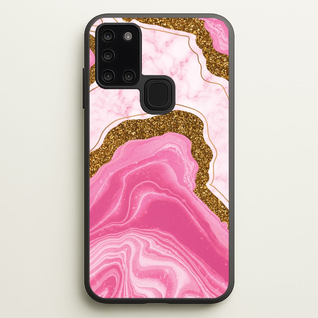 Marble Rock Veins And Glitter - Marble Phone Case for Galaxy A21s