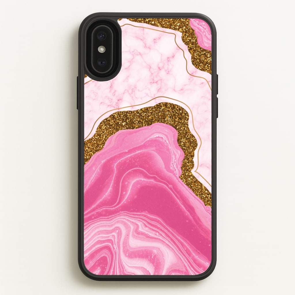 Marble Rock Veins And Glitter - Marble Phone Case for iPhone XS Max