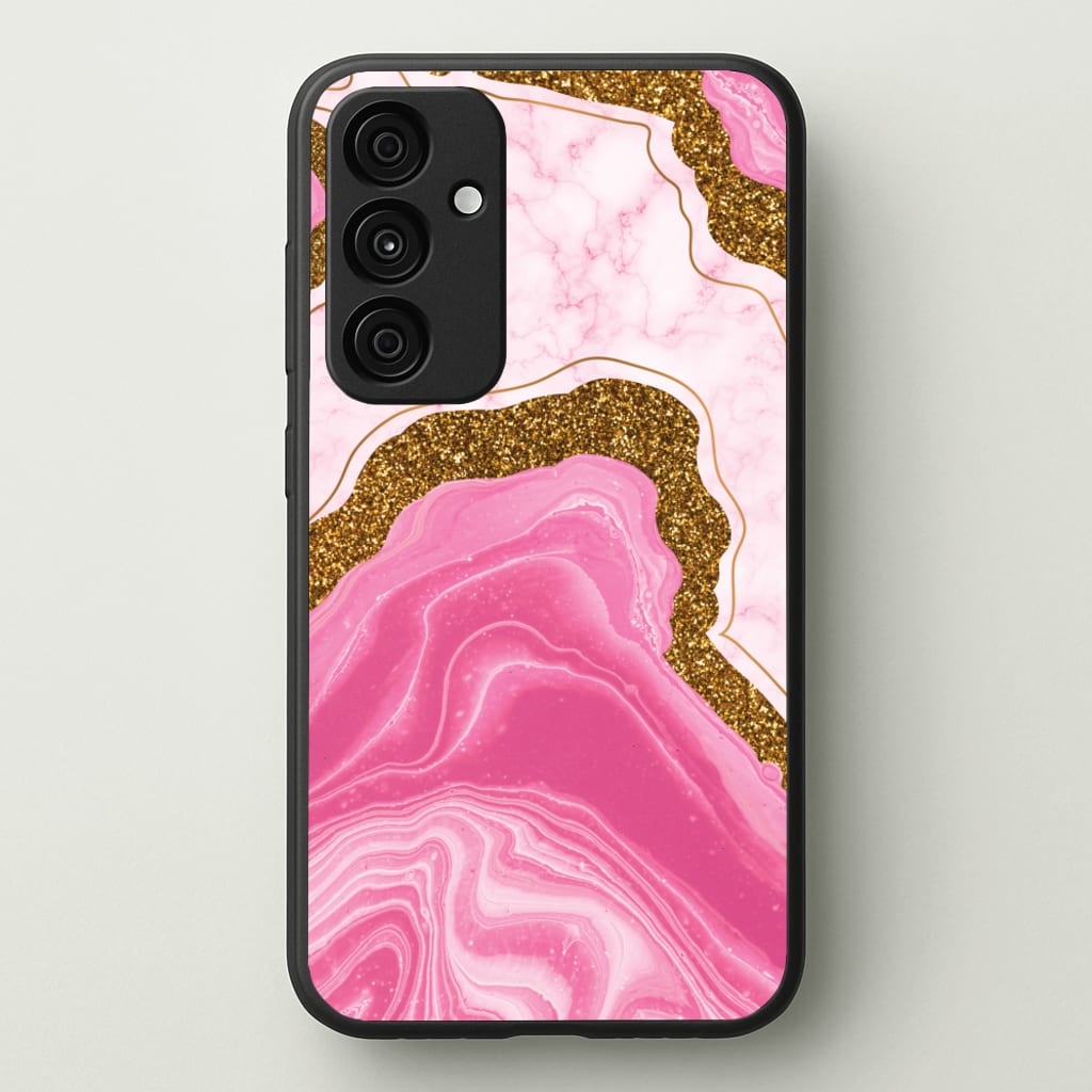 Marble Rock Veins And Glitter - Marble Phone Case for Galaxy A55