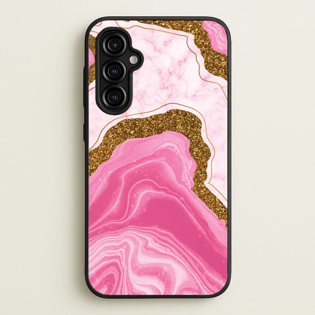 Marble Rock Veins And Glitter - Marble Phone Case for Galaxy A54