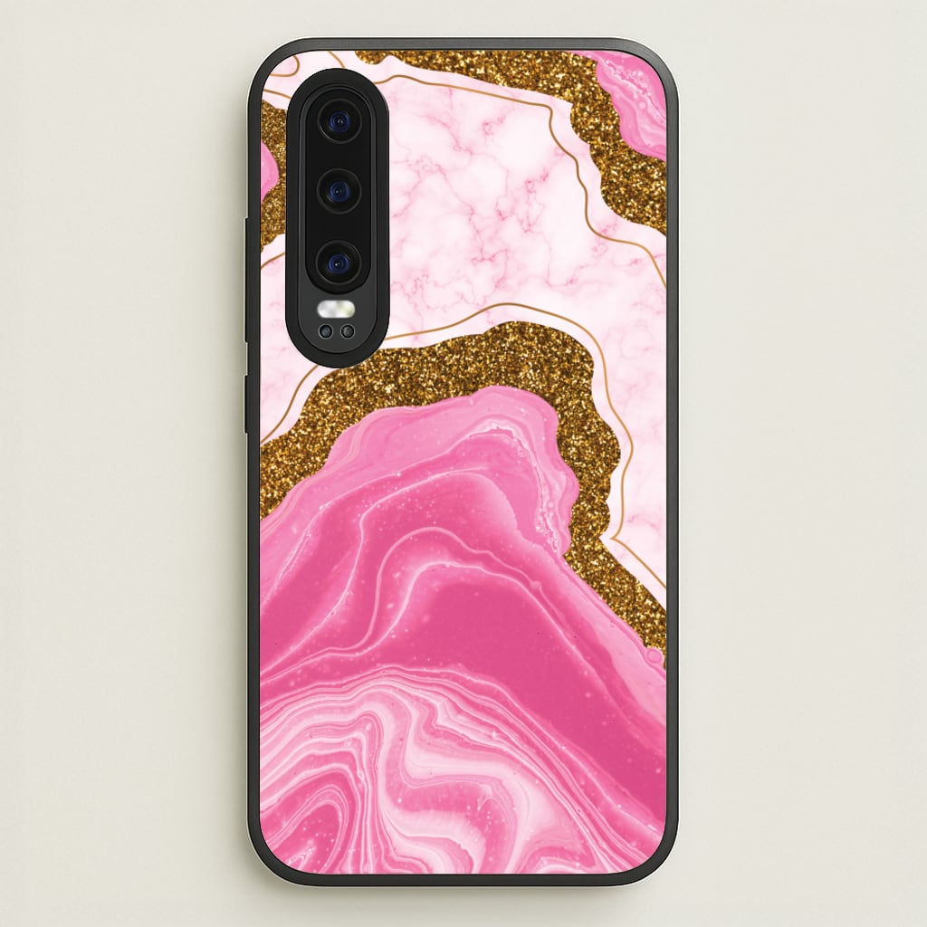 Marble Rock Veins And Glitter - Marble Phone Case for Huawei P30
