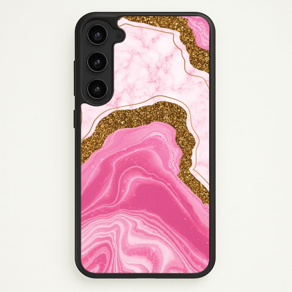 Marble Rock Veins And Glitter - Marble Phone Case for Galaxy S23