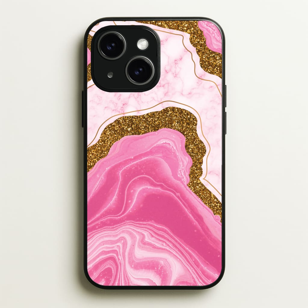 Marble Rock Veins And Glitter - Marble Phone Case for iPhone 14 Plus