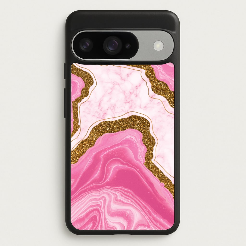 Marble Rock Veins And Glitter Phone Case for Google Pixel 10 / 10 Pro
