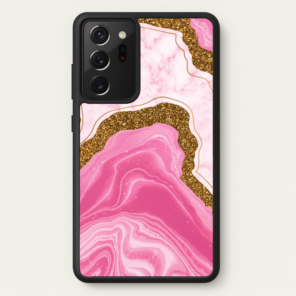 Marble Rock Veins And Glitter - Marble Phone Case for Galaxy Note 20 Ultra