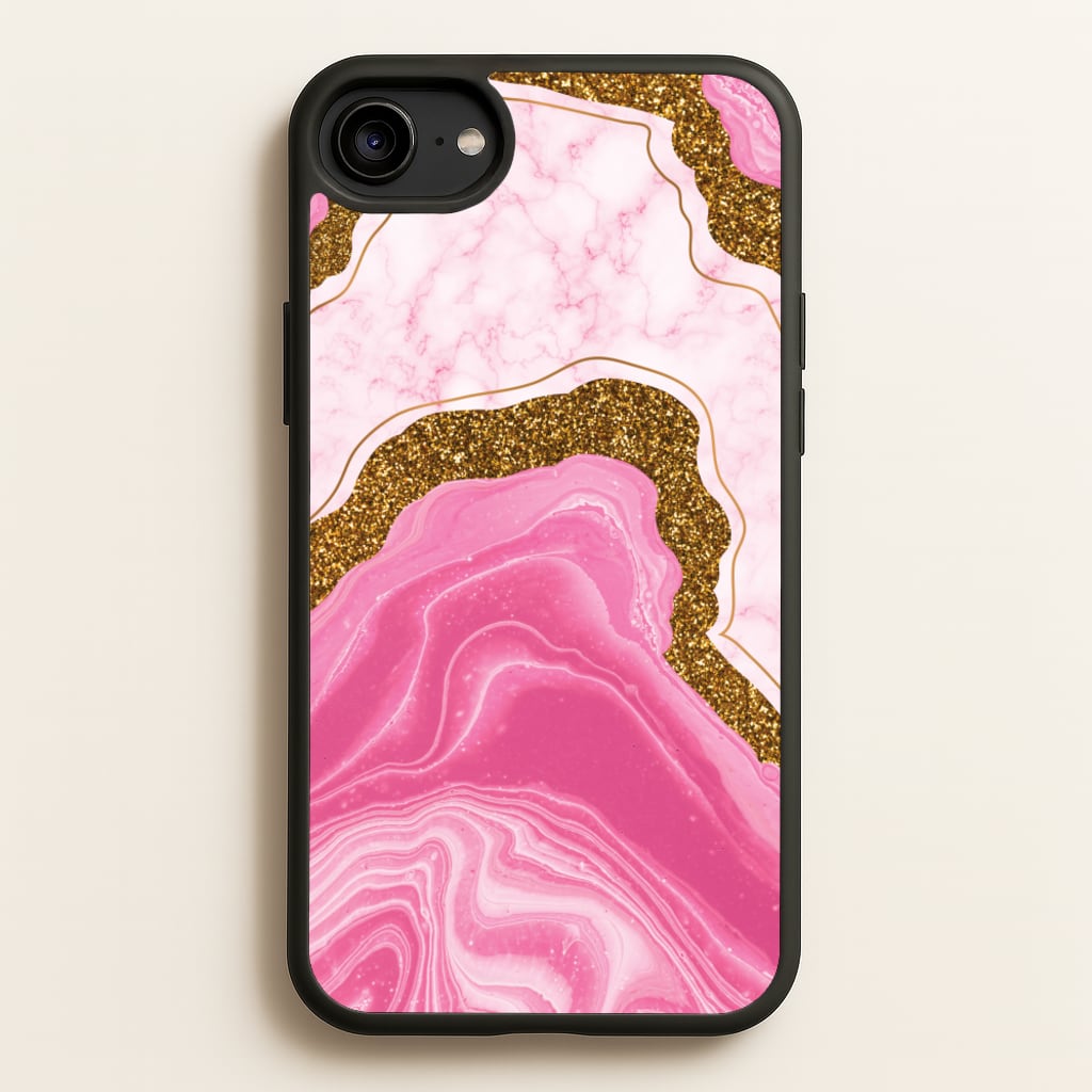 Marble Rock Veins And Glitter - Marble Phone Case for iPhone 6 / 7 / 8 / SE