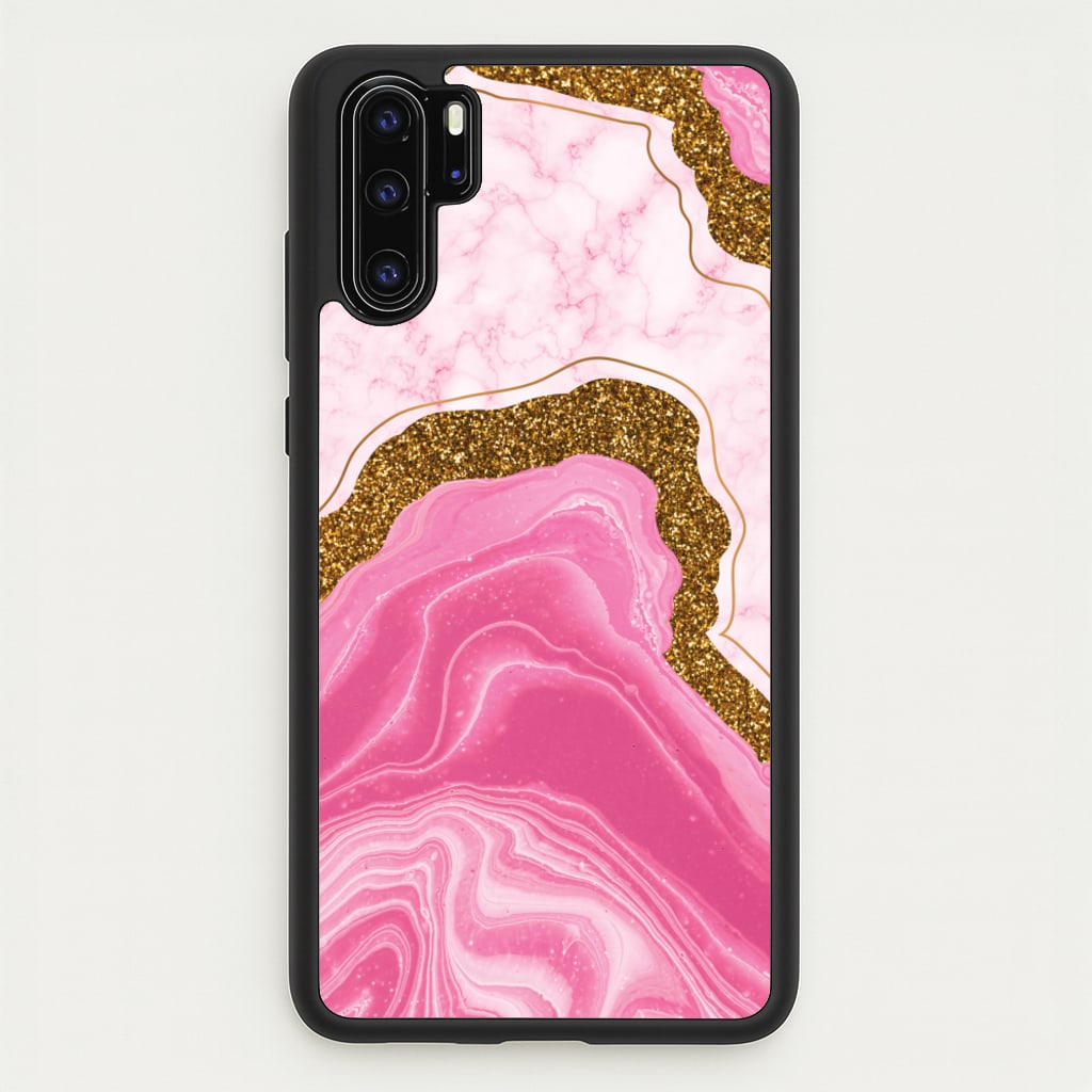 Marble Rock Veins And Glitter - Marble Phone Case for Huawei P30 Pro