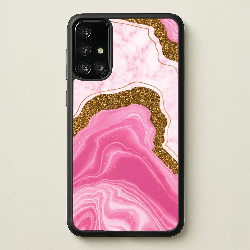 Marble Rock Veins And Glitter - Marble Phone Case for Galaxy A71
