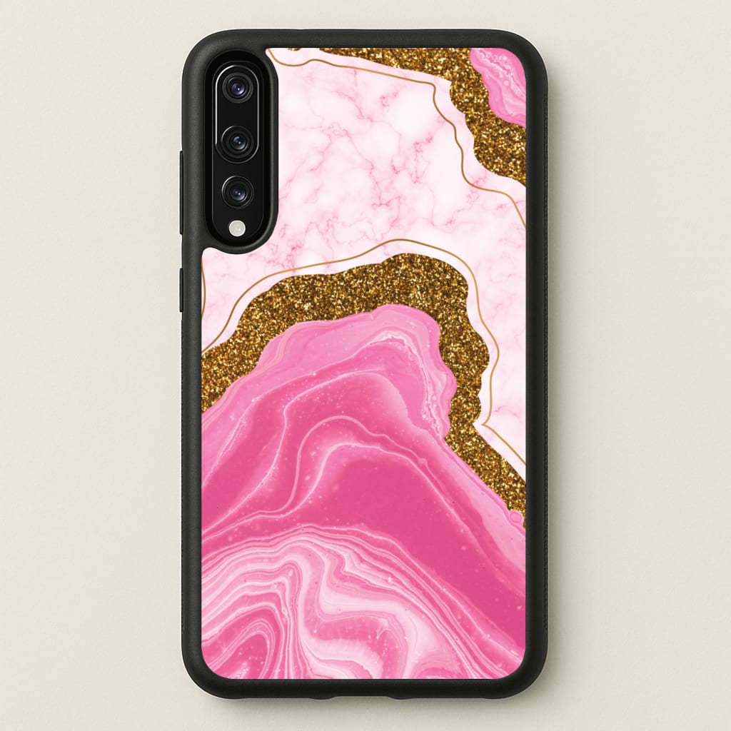 Marble Rock Veins And Glitter - Marble Phone Case for Huawei P20 Pro