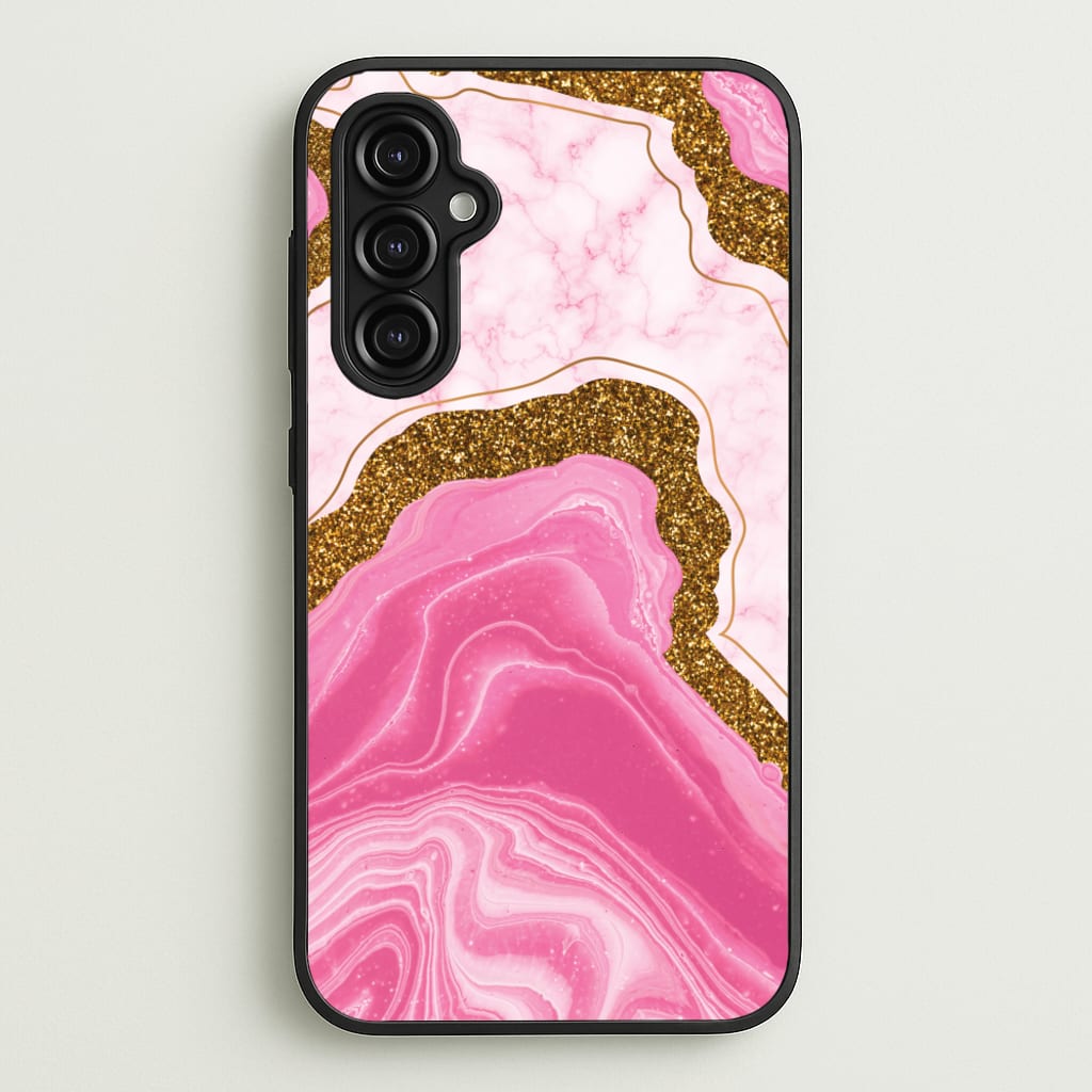 Marble Rock Veins And Glitter - Marble Phone Case for Galaxy A14
