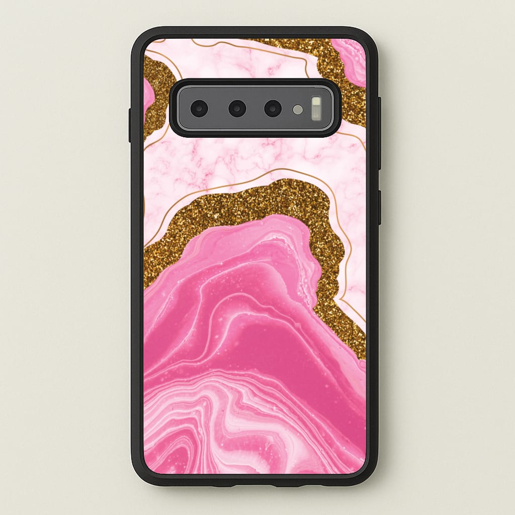 Marble Rock Veins And Glitter - Marble Phone Case for Galaxy S10