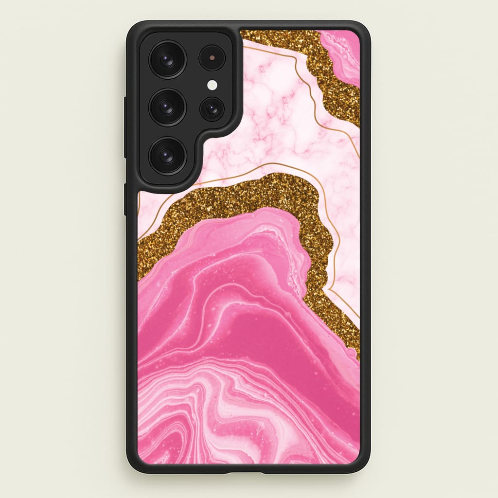 Marble Rock Veins And Glitter - Marble Phone Case for Galaxy S22 Ultra