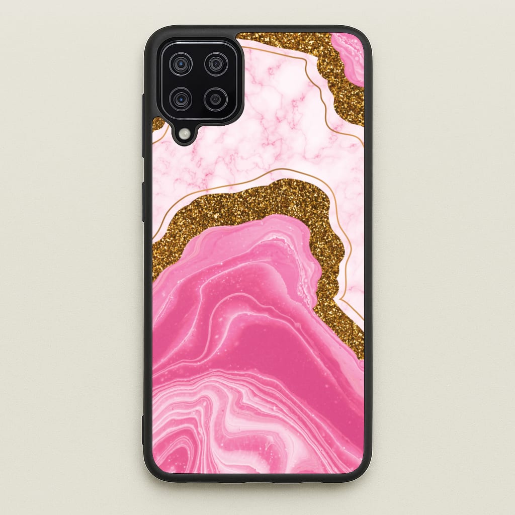 Marble Rock Veins And Glitter - Marble Phone Case for Galaxy A12