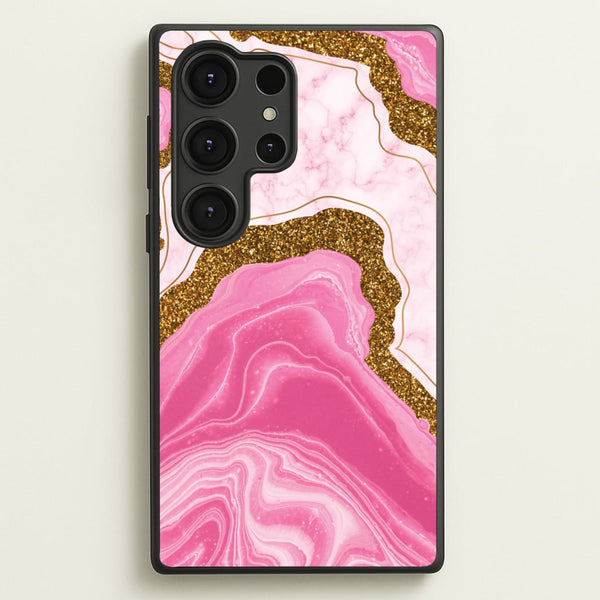 Marble Rock Veins And Glitter - Marble Phone Case for Galaxy S25 Ultra