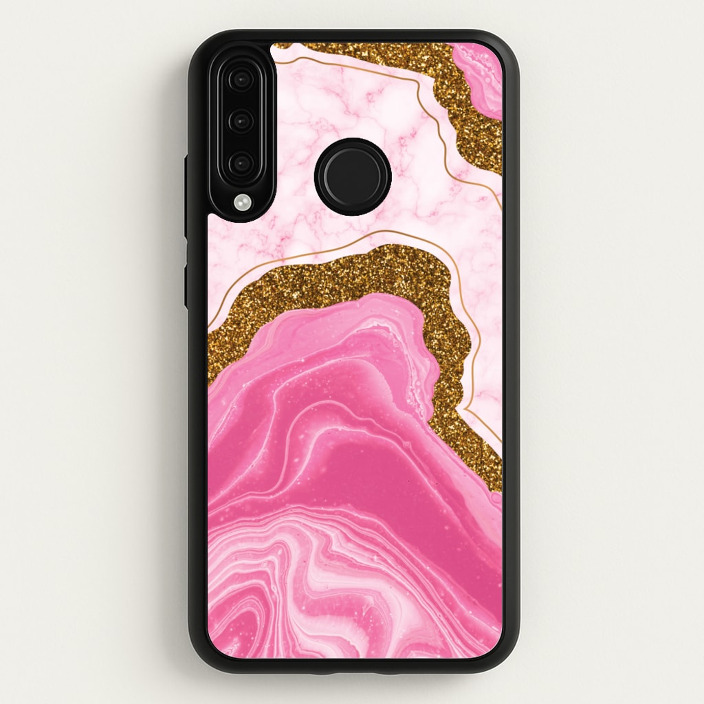 Marble Rock Veins And Glitter - Marble Phone Case for Huawei P30 Lite