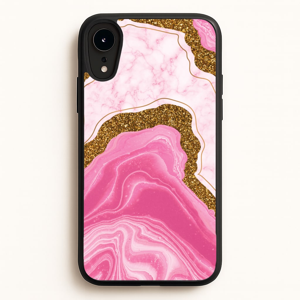 Marble Rock Veins And Glitter - Marble Phone Case for iPhone XR