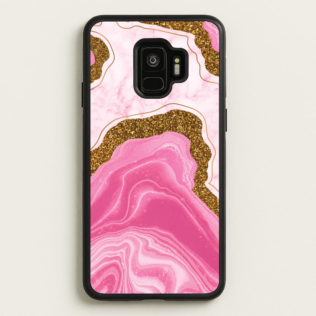 Marble Rock Veins And Glitter - Marble Phone Case for Galaxy S9