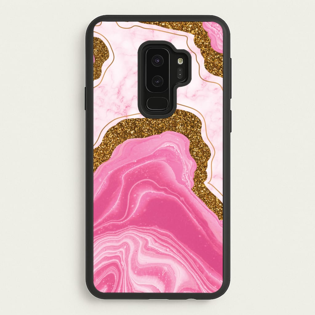 Marble Rock Veins And Glitter - Marble Phone Case for Galaxy S9 Plus