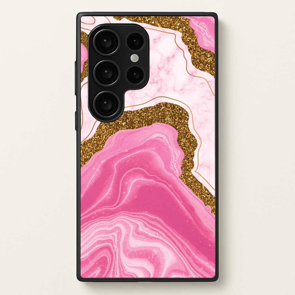 Marble Rock Veins And Glitter - Marble Phone Case for Galaxy S24 Ultra