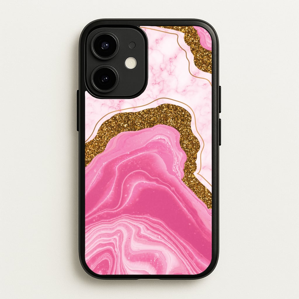 Marble Rock Veins And Glitter - Marble Phone Case for iPhone 12 / 12 Pro