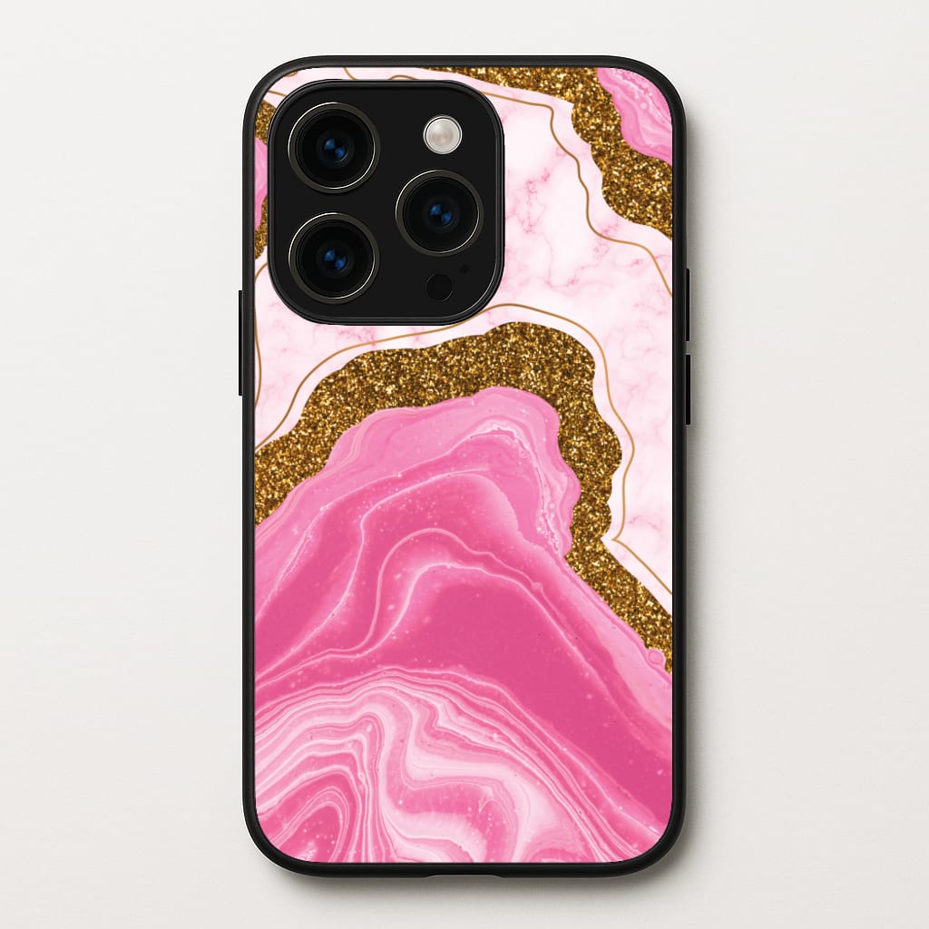 Marble Rock Veins And Glitter - Marble Phone Case for iPhone 14 Pro