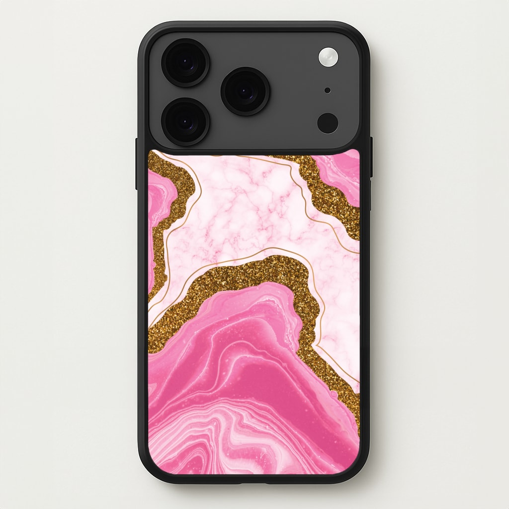 Marble Rock Veins And Glitter Phone Case for iPhone 17 Pro Max