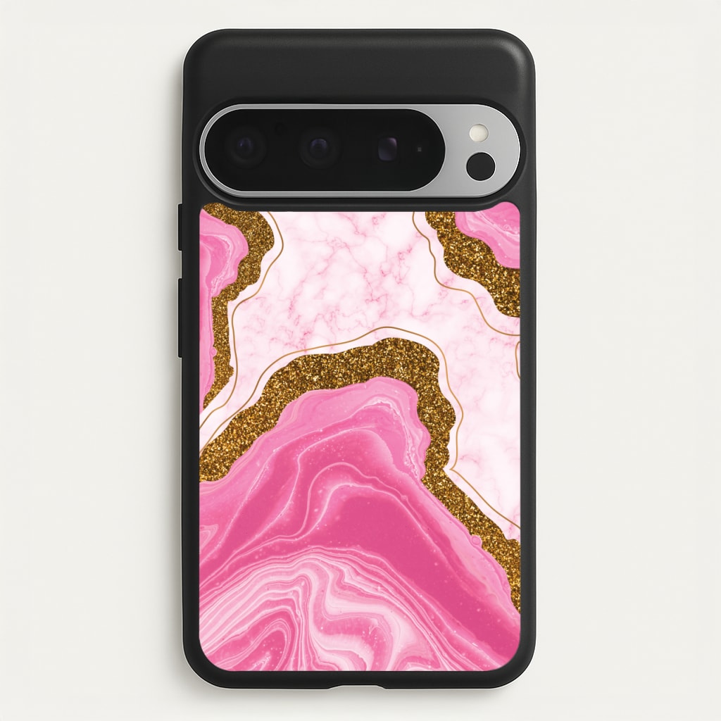 Marble Rock Veins And Glitter - Marble Phone Case for Google Pixel 9 Pro XL