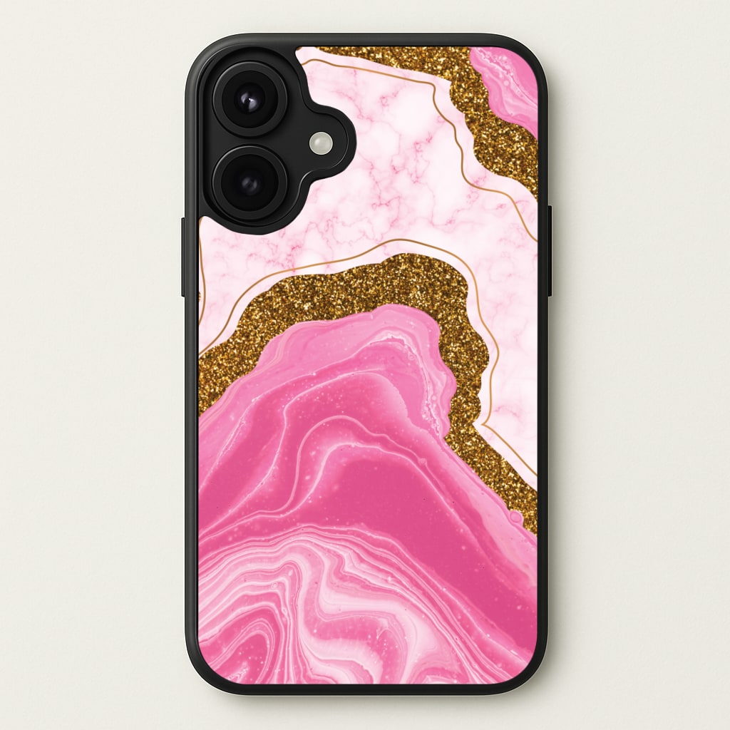 Marble Rock Veins And Glitter Phone Case for iPhone 17